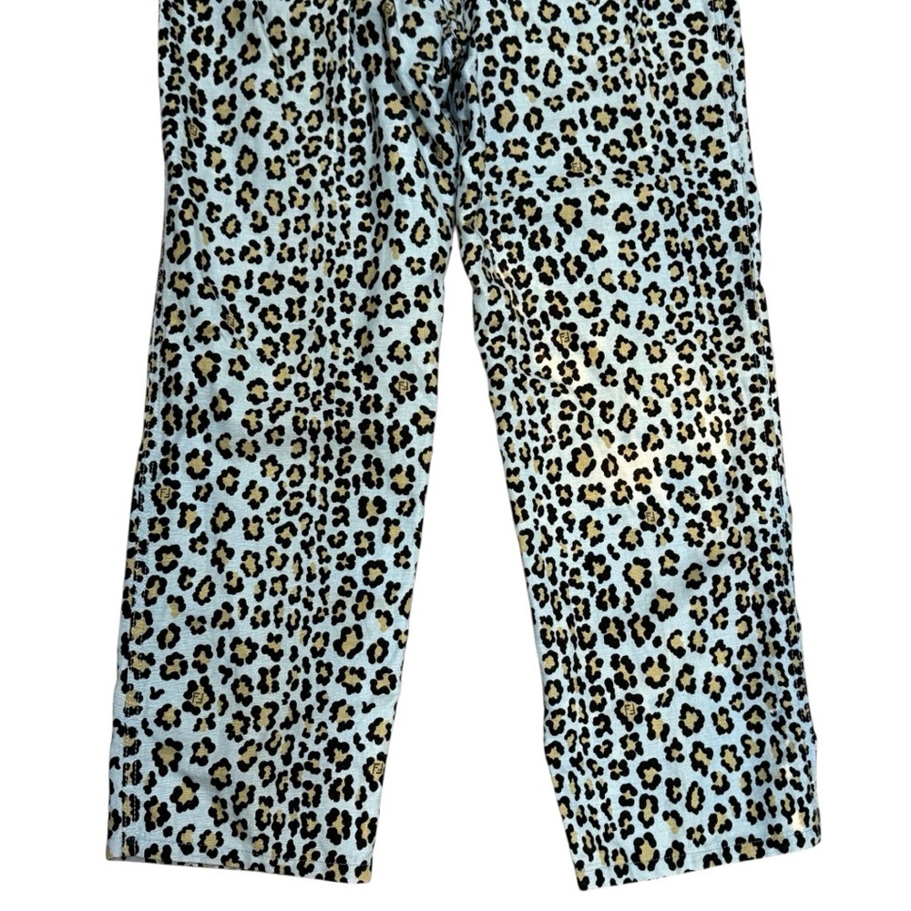 Fendi Vintage Leopard Print Pants Blue/Black/Gold Women’s - Picture 7 of 15